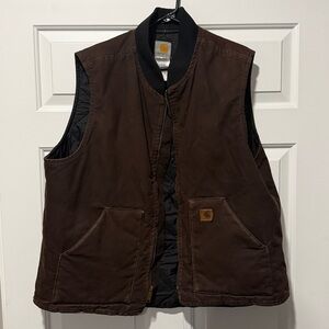 Carhartt Dark Brown Vest with Black Trim